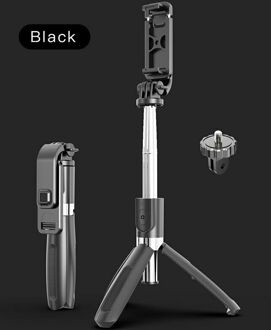 Multifunctionele Verstelbare Bluetooth Afstandsbediening Zelfontspanner Pole Statief Selfie Stok Mobiele Telefoon Beugel Live Beugel zwart
