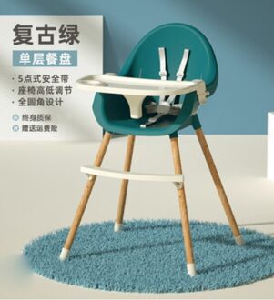 Multifunctionele Verstelbare Lade Opvouwbare Draagbare Kids Baby Hoge Stoel Met Pu Kussen 2:1 Baby Feeding High Chair Blauw