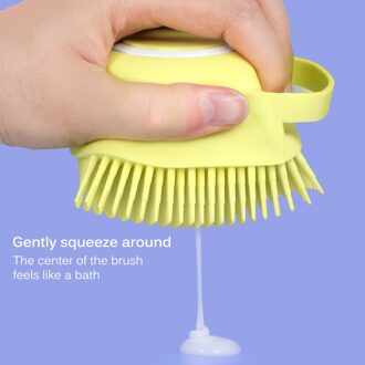 Multifunctionele Zachte Siliconen Pet Geel Bad Borstel Handschoen Huid Massage Scrubber Wassen Kam Douche Geel Borstel Bad Voor Pet