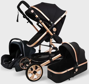 Multifuntional Baby Stroller 3 in 1 High Landscape Stroller Portable Carriage Gold Baby Stroller Newborn Stroller