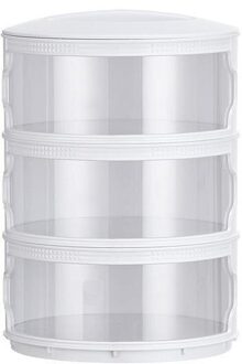 Multilayer Isolatie Stofdicht Cover Multi-layer Stofdicht Groente Cover Verwijderbare Vers Houden Voedsel Cover Voor Gerechten wit three layers