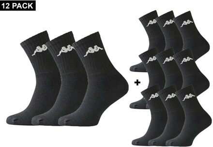 Multipack - 12 paar sportsokken hoog  - Zwarte sokken - Algemeen - maat  35 - 38