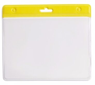 Multipack van 10x Badgehouder geel 11,5 x 9,5 cm