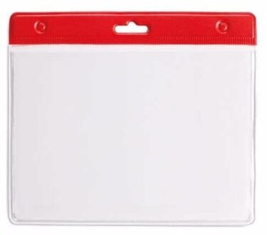 Multipack van 10x Badgehouder rood 11,5 x 9,5 cm