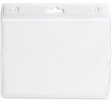 Multipack van 10x stuks Badgehouders - wit - 11,5 x 9,5 cm - voor aan een lanyard of keycord