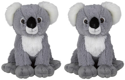 Multipak van 2x stuks pluche knuffels koala van 19 cm - Knuffeldier Multikleur