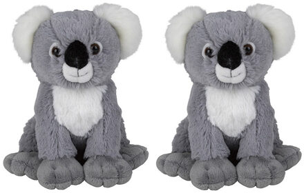 Multipak van 2x stuks pluche knuffels koala van 19 cm