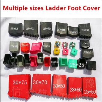 Multiple Sizes 4pcs Non-slip Aluminum Ladder Foot Cover Rubber Oval Pipe Plugs Floor Protector Pad Table Foot Dust Cover Leg Cap