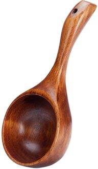 Multipurpose Keuken Gebruiksvoorwerp Draagbare Verdikte Koken Lange Handvat Lepel Opknoping Gat Badkamer Thuis Water Scoop Massief Hout
