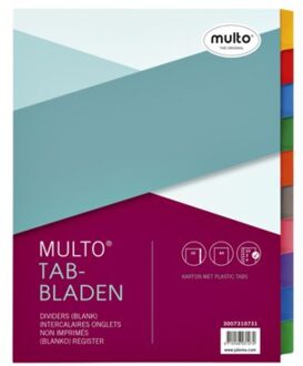 Multo Tabbladen Multo A4 23-gaats 10-delig wit karton 220gr