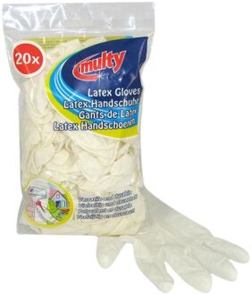 Multy latex handschoenen one-size 20st wit