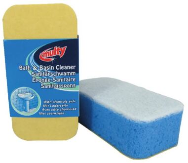Multy sanitair zeemspons 14x7x4,5cm geel