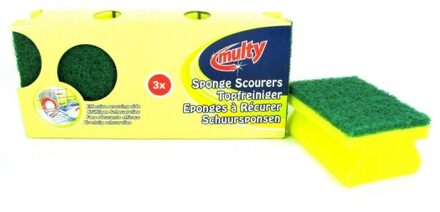 Multy Schuurspons 3-pack Hard Handgreep Multy