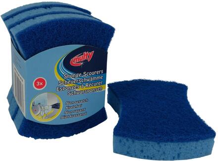 Multy Schuurspons - Niet Krassend - Sterk Absorberend - 3 Stuks
