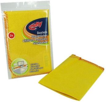Multy stofdoeken geel 40x40cm 2 stuks