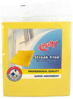 Multy Synthetische zeem streeploos geel