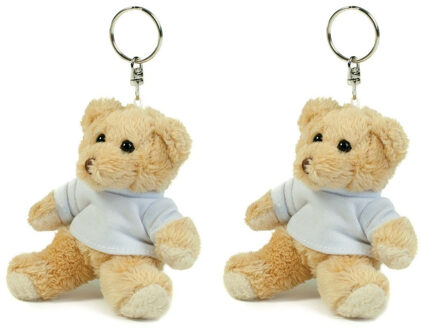 Mumbles Set van 2x stuks teddybeer/beren sleutelhangers 10 cm - Kleine dieren knuffels