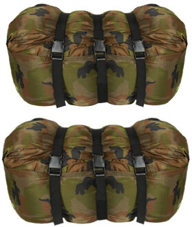 Mummie slaapzak - Set van 2x stuks - 1 persoons - camouflage print - 210 x 80 cm