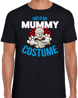 Mummy costume halloween verkleed t-shirt zwart voor heren M - Feestshirts