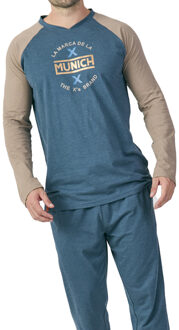 Munich MU16 Herenpyjama Lange Mouwen Blauw - 2XL