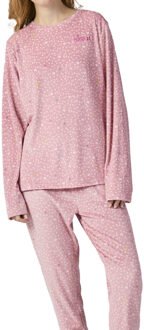 Munich Winterpyjama lange mouw fluweel MU5 vrouwen - maat Roze