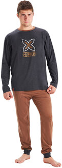 Munich Winterpyjama lange mouw ronde hals MU1 heren Grijs - 2XL