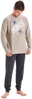 Munich Winterpyjama lange mouw ronde hals MU1 heren Grijs - 2XL