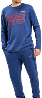 Munich Winterpyjama met lange mouwen MUDP0250 Blauw