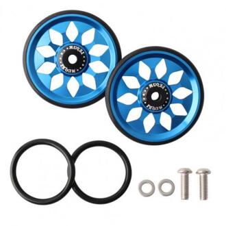 Muqzi 1 Paar Holle Lichtgewicht Vouwfiets Aluminium Super Lichtgewicht Wielen + Titanium Bouten Voor Brompton Blauw