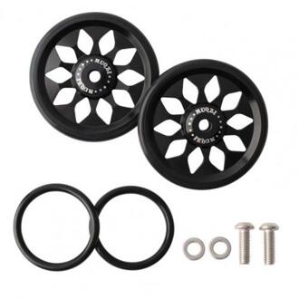 Muqzi 1 Paar Holle Lichtgewicht Vouwfiets Aluminium Super Lichtgewicht Wielen + Titanium Bouten Voor Brompton zwart