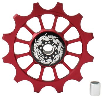 Muqzi Ultralight Fiets 12 T Achterderailleur Neuswiel Gids Wiel Keramische Lager Fietsen Accessoire 4 Mm 5 Mm 6mm Rood