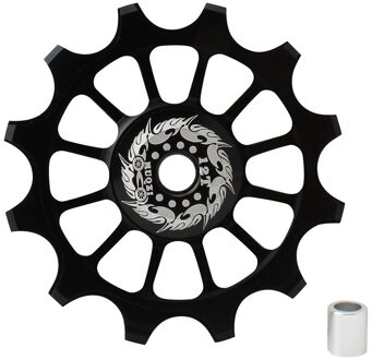 Muqzi Ultralight Fiets 12 T Achterderailleur Neuswiel Gids Wiel Keramische Lager Fietsen Accessoire 4 Mm 5 Mm 6mm zwart
