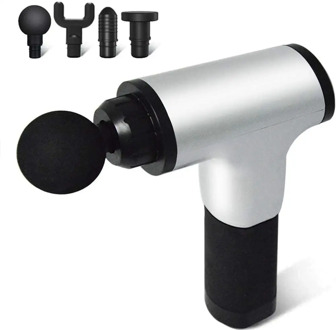 Muscle Massage Gun Portable Handheld Electric Body Neck Pain Relief Massager Tool Machine 4 Therapy Heads Vibration Cordless