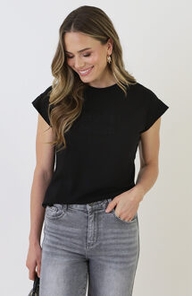 Muse Muse Embroidery T-shirt Zwart