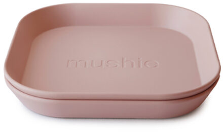 Mushie bord vierkant blush - set van 2 Roze