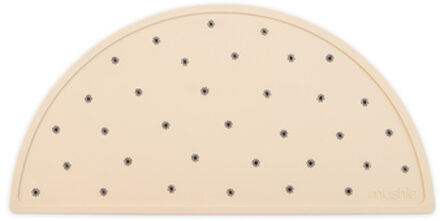 Mushie Siliconen placemat, Black Madeliefje Beige