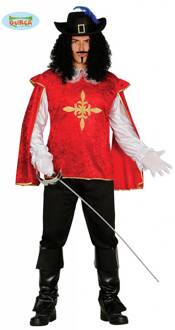 Musketier kostuum heren Rood - Zalm