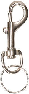 Musketonhaak metaal zilver 7 cm