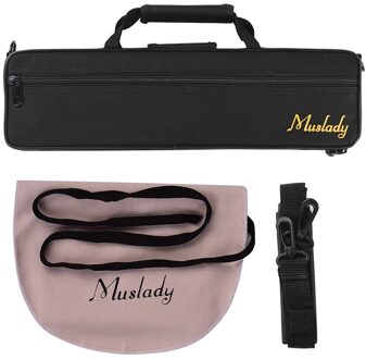 Muslady 16 Gaten C Fluit Case Gig Bag Rugzak Doos Waterbestendig 600D Katoen Padding Met Verstelbare Riem Schoonmaken doek