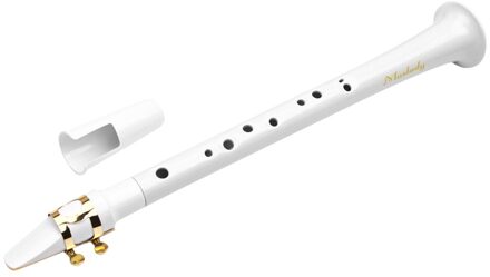 Muslady Mini Pocket Bb Saxofoon Sax ABS met Draagtas Houtblazers Instrument Plastic Saxofoon wit