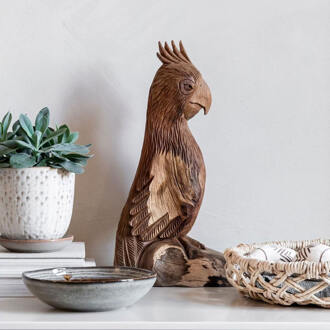 Must Living Decoratie 'Rio' Papegaai, Teakhout Naturel