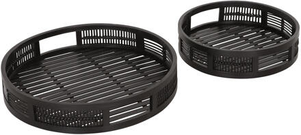 Must Living Dienblad 'Algarve' Bamboe, Set van 2 stuks, kleur Zwart