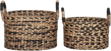 Must Living Mand 'Basket' Ovaal, Set van 2 stuks Zwart, Naturel