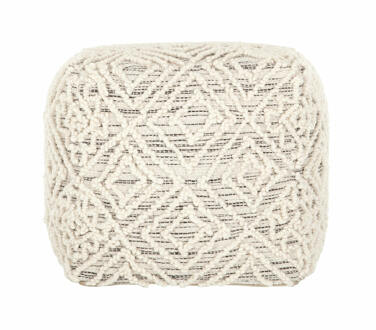 Must Living Poef 'Quartz' 40cm, kleur Grijs / Naturel Grijs/Naturel