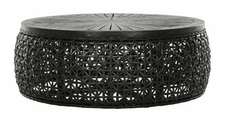 Must Living Salontafel 'Rimini' Rotan en hout, 100cm, kleur Zwart - 100 cm