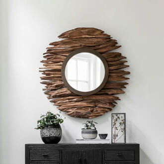 Must Living Spiegel 'Pure' Teakhout, 85cm Naturel - 85 cm