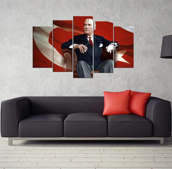 Mustafa Kemal Ataturk 5 Piece Mdf Table