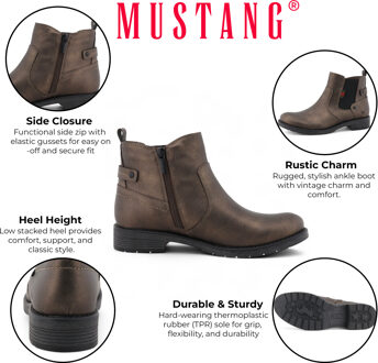 Mustang Dames Goudbruine Chelsea Enkellaarsjes