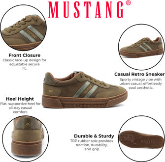 Mustang Dames Olijfgroene Street Platform Sneakers Schoenen - EU 41