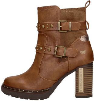 Mustang Enkellaarsjes Hak Cognac - 39